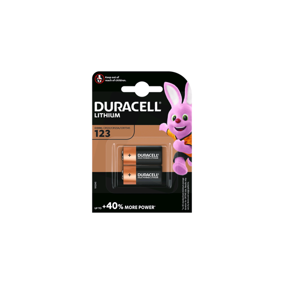 Duracell Baterija litijumska CR123A, 3V, blister 2 kom. - CR123A B2