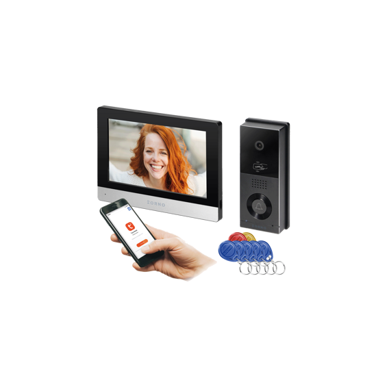 Orno Video interfon 8", set, Full HD, WiFI, RFID, IP65, Xiran - OR-VID-MA-1079/B