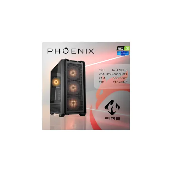 Računalo Phoenix FIRE GAME Y-731 Intel i7 14700KF/32GB DDR5/NVME SSD 2TB/850W 80+ GOLD/VGA RTX 4080 SUPER 16GB