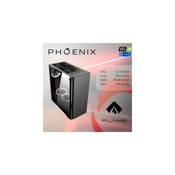 Računalo Phoenix FLAME Y-602 Intel i5 14400F/16GB DDR4/NVME SSD 1TB/600W 80+/RTX 3060 12GB