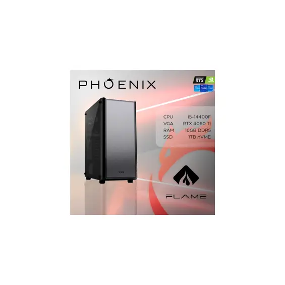 Računalo Phoenix FLAME Y-603 Intel i5 14400F/16GB DDR5/NVME SSD 1TB/600W 80+/RTX 4060TI 8GB