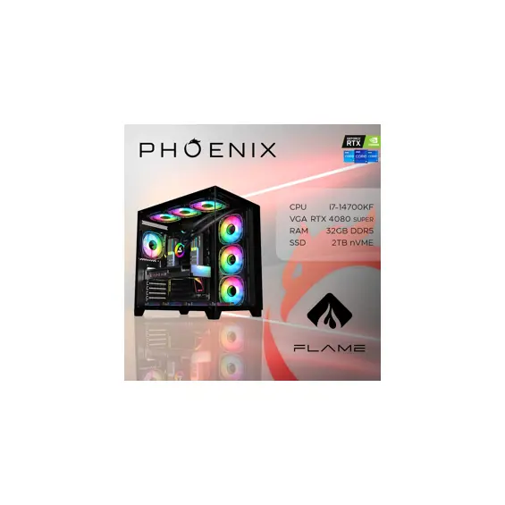 Računalo Phoenix FLAME Y-608 Intel i7 14700KF/32GB DDR5/NVME SSD 2TB/850W 80+ GOLD/RTX 4080 SUPER 16GB